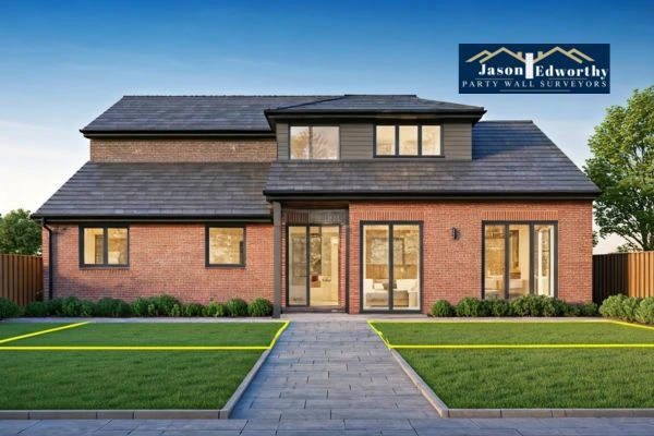 Home extension focusing on boundary line Oadby